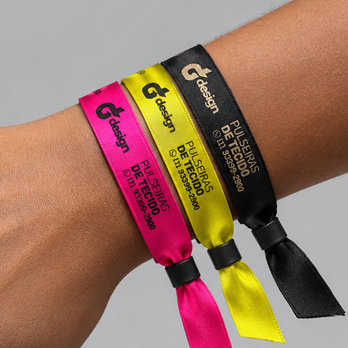 Pulseira modelo Tecido personalizada para eventos